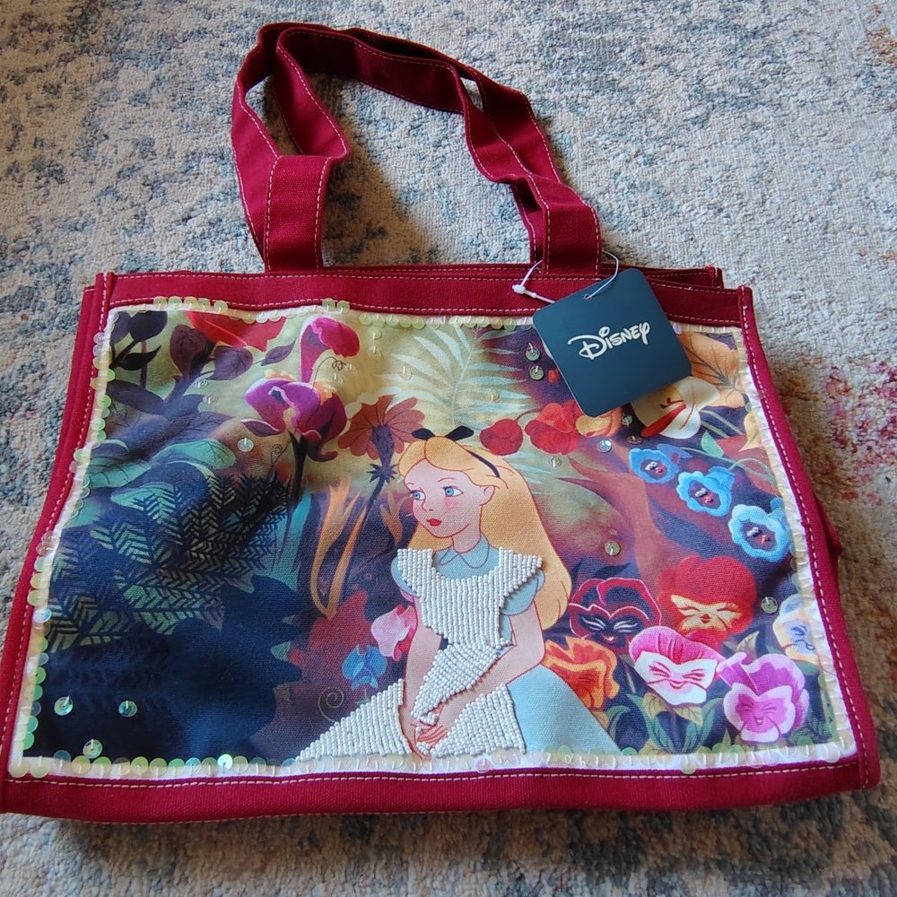 Disney Red Alice in Wonderland Tote Bag